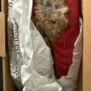 Women's Red Fur-Lined Slippers